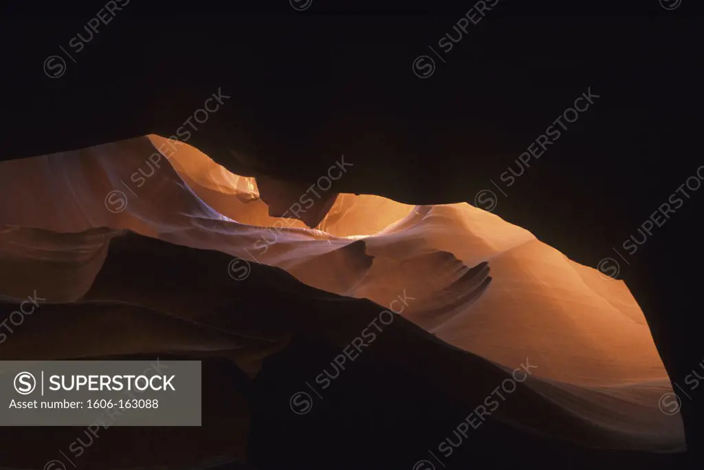 Arizona , interior of Glen Canyon Antelope ,orange surface, shadow first plan