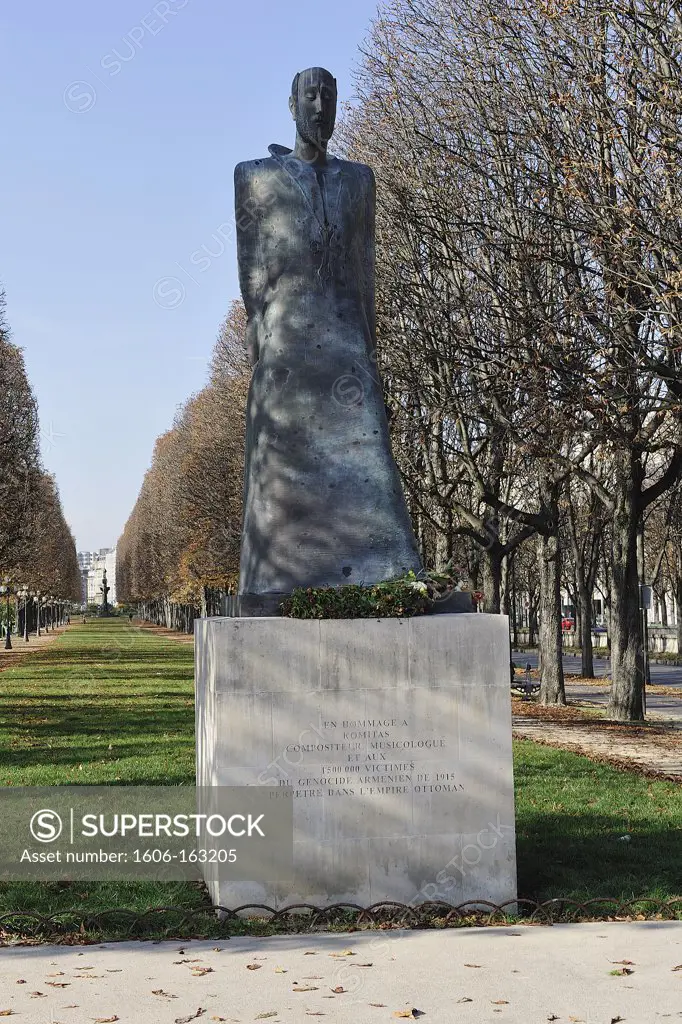 France, Ile-de-France, Paris, 8th, Bank of the Seine, Statue, Memorial: "" Armenian Genocide ""