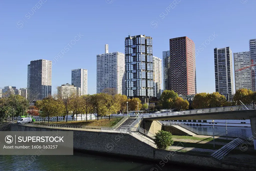 France, Ile-de-France, Paris, 15th, Bank of the Seine, Forehead(Front) of the Seine, District Beaugrenelle, Gone from Swans