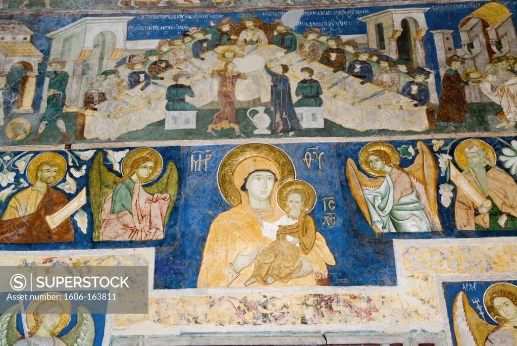 Fresco 16th, Church, Arbore, Bucovina, Moldavia, Roumania