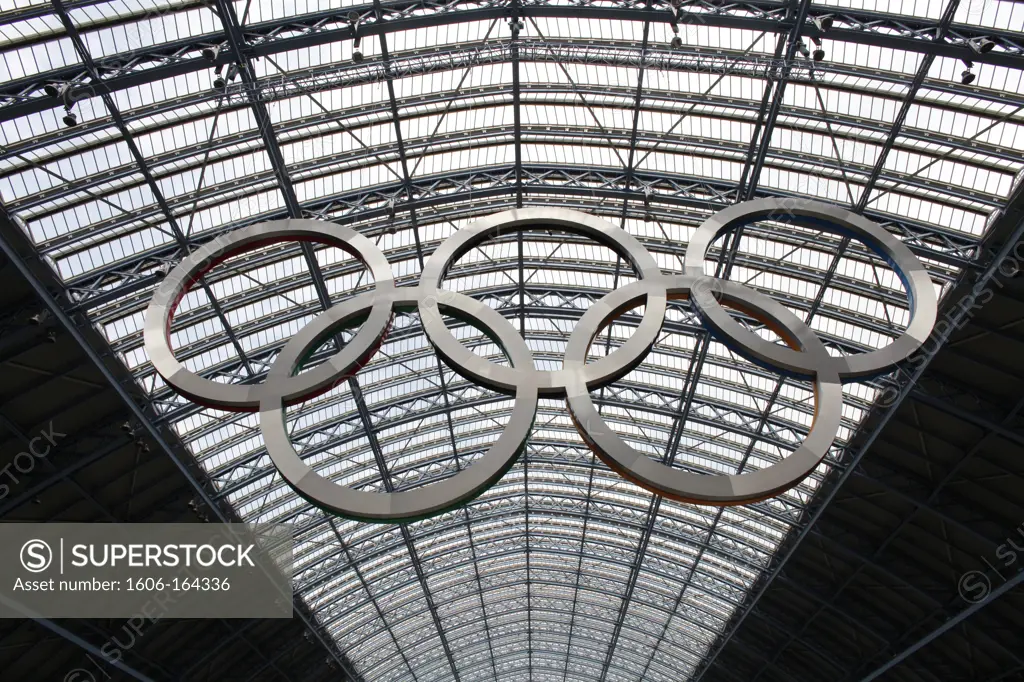 Olympic game symbol at St Pancras's station . London. England.