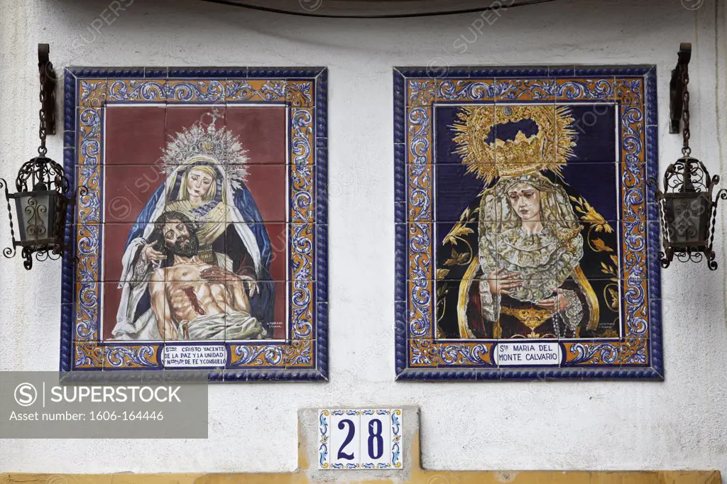 Azulejos (mosaic panels) . Malaga. Spain.