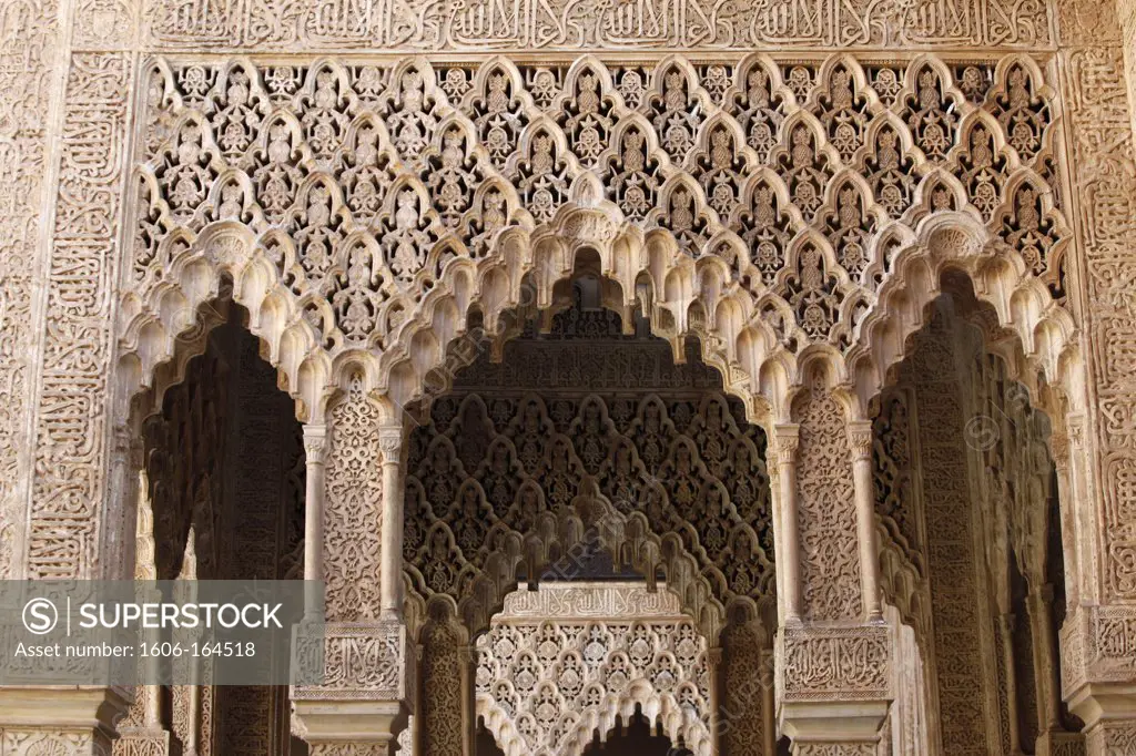 Alhambra - Nasrid Palaces - Palacio de los Leones . Granada. Spain.