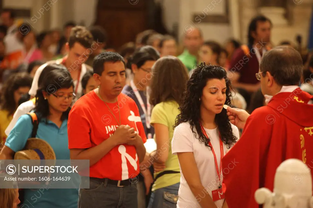 Holy communion at World Youth Day . Madrid. Spain.