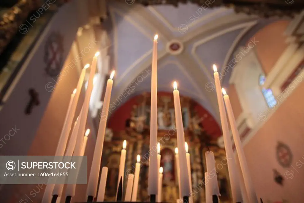 Church candles. Les Contamines. France.