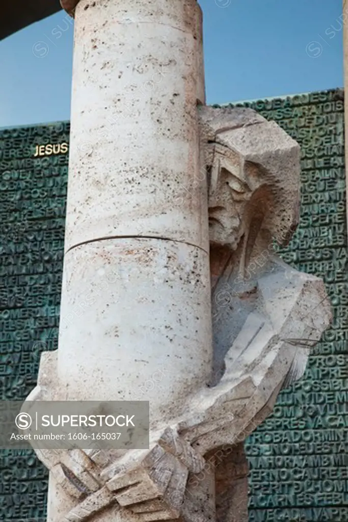 Spain,Barcelona,Sagrada Familia,Flagellation of Christ Statue