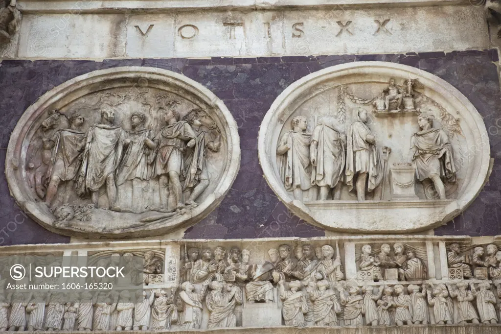 Italy,Rome,Arch of Constantine,Sculpture Work Detail