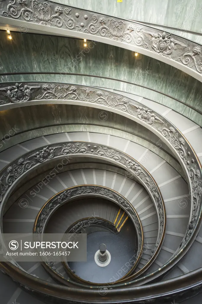 Italy,Rome,The Vatican,Vatican Museum,Spiral Stairway designed by Guiseppe Momo in 1933