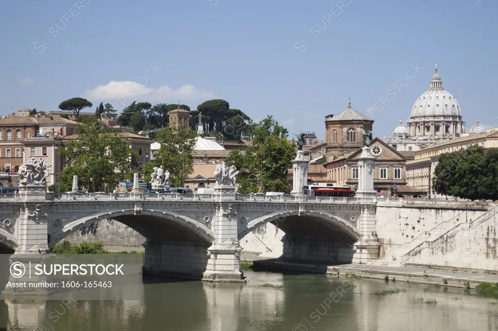 Italy,Rome,Castel Sant'Angelo and Sant' Angelo Bridge