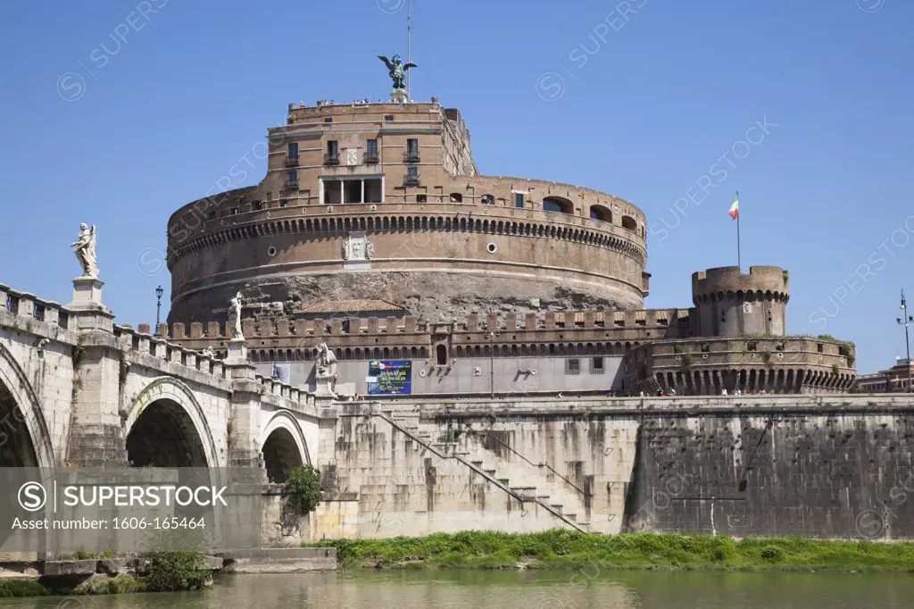 Italy,Rome,Castel Sant'Angelo and Sant' Angelo Bridge