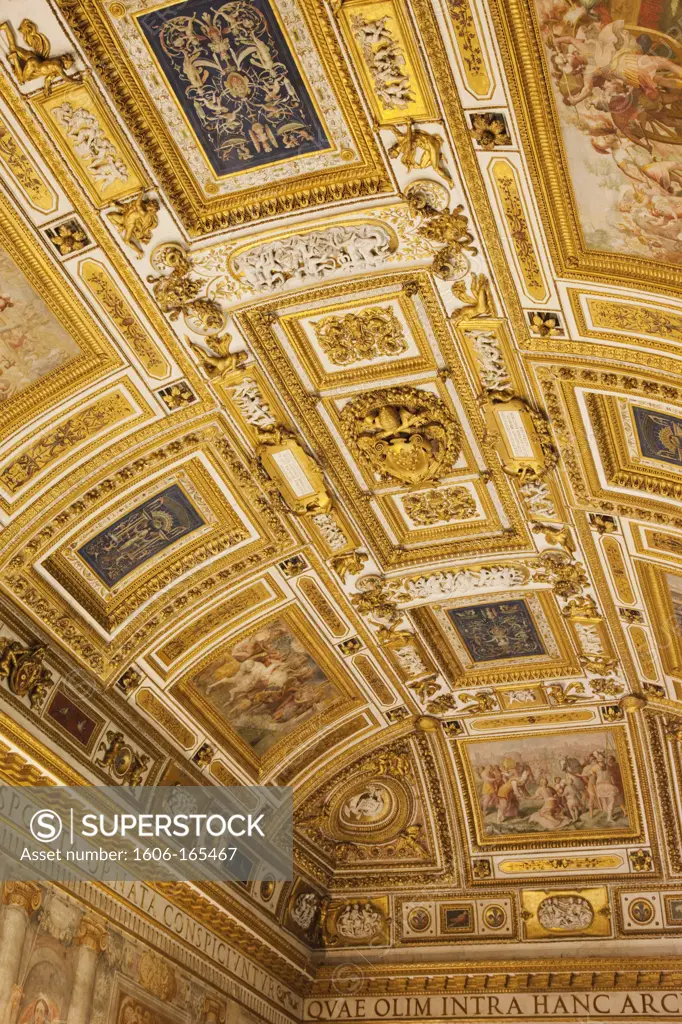 Italy,Rome,Castel Sant'Angelo,Paolina Room,Ceiling Detail
