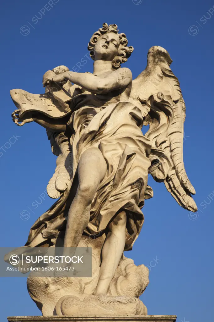 Italy,Rome,Sant' Angelo Bridge,Angel Statue