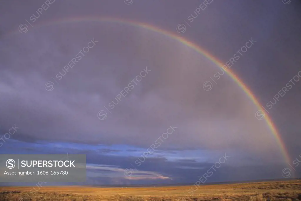 USA, Utah, 3/4,rainbow, clouds and grey sky