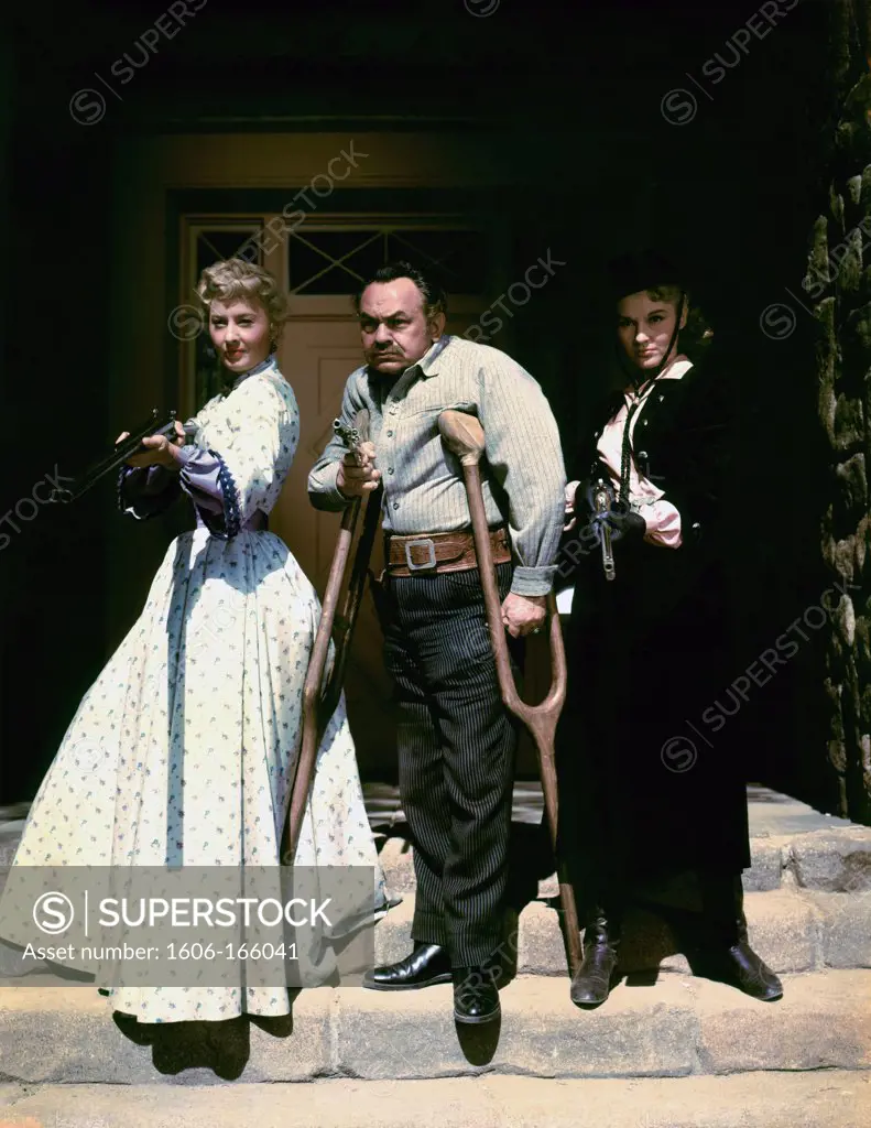 Barbara Stanwyck, Edward G.Robinson and Dianne Foster , The Violent Men , 1955 directed by Rudolph Maté Columbia Pictures