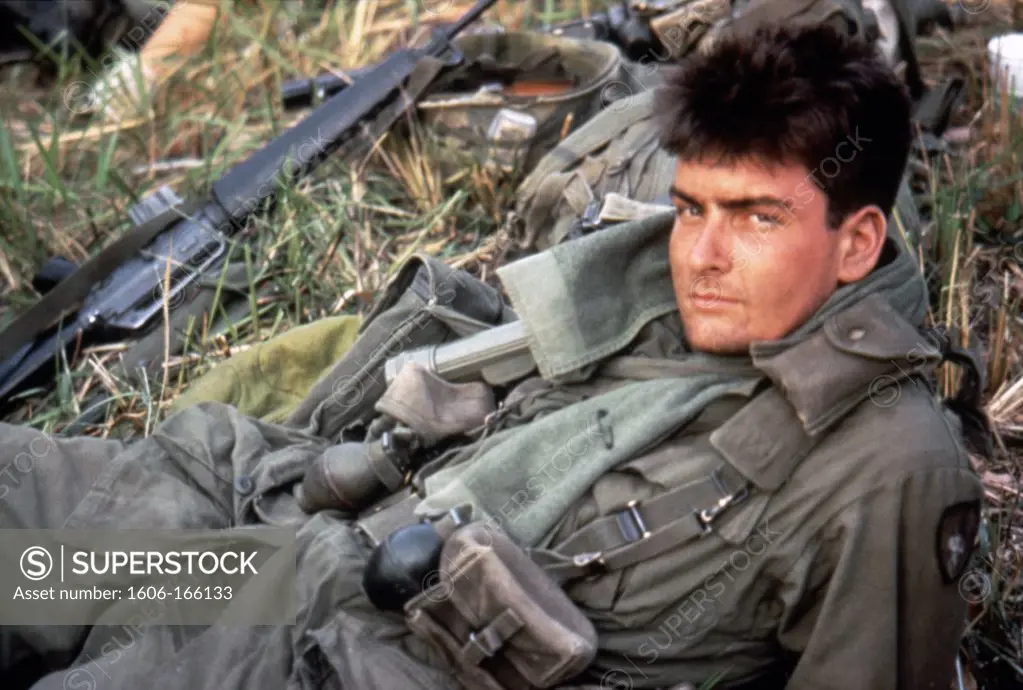 Charlie Sheen , Platoon , 1986 directed by Oliver Stone Orion Pictures Corporation