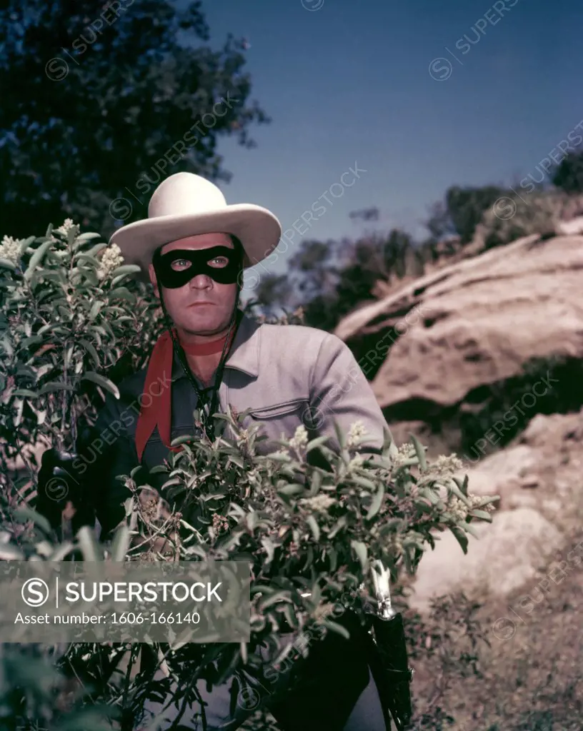 Clayton Moore , The Lone Ranger , 1956 directed by Stuart Heisler Wrather Productions , Warner Bro