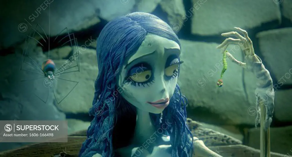 Black Widow, voiced by JANE HORROCKS, the Corpse Bride, voiced by HELENA BONHAM CARTER, and Maggot, voiced by ENN REITEL , Corpse Bride , 2005 directed by Tim Burton WARNER BROS. PICTURES