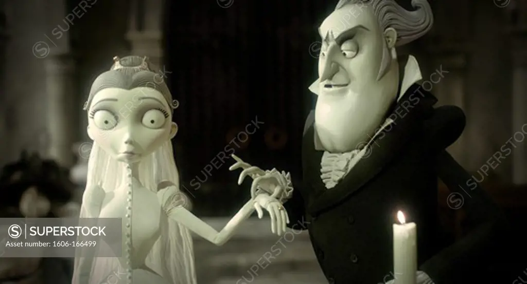 Victoria Everglot, voiced by EMILY WATSON, and Barkis Bittern, voiced by RICHARD E. GRANT , Corpse Bride , 2005 directed by Tim Burton WARNER BROS. PICTURES
