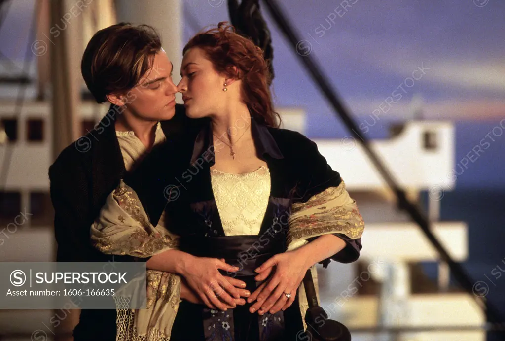 Leonardo DiCaprio and Kate Winslet , Titanic , 1997 directed by James Cameron Twentieth Century Fox Pictures