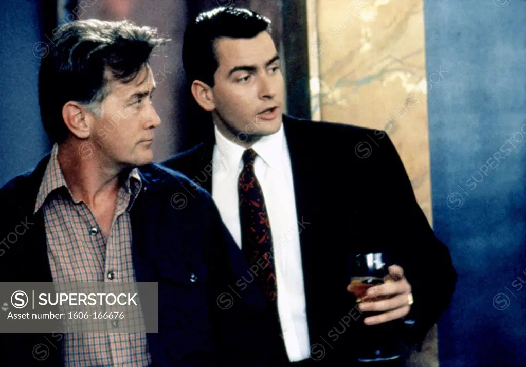 Martin Sheen and Charlie Sheen , Wall Street , 1987 directed by Oliver Stone Twentieth Century Fox Pictures