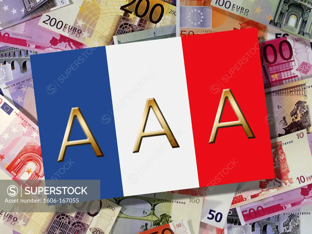 Triple A on a French flag