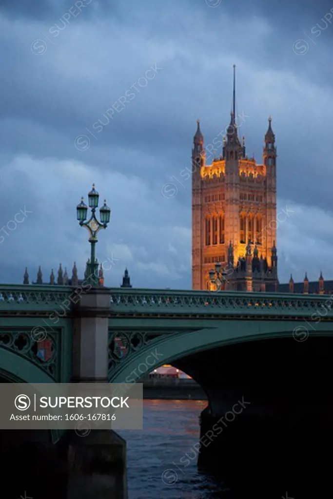 United Kingdom, England, London, Westminster Palace, Thames river