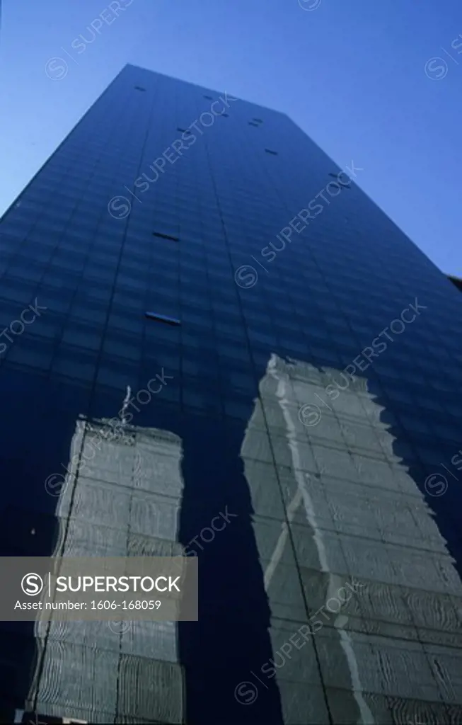 New York - United States, World Trade Center twin towers (WTC) reflection on the Hilton hotel