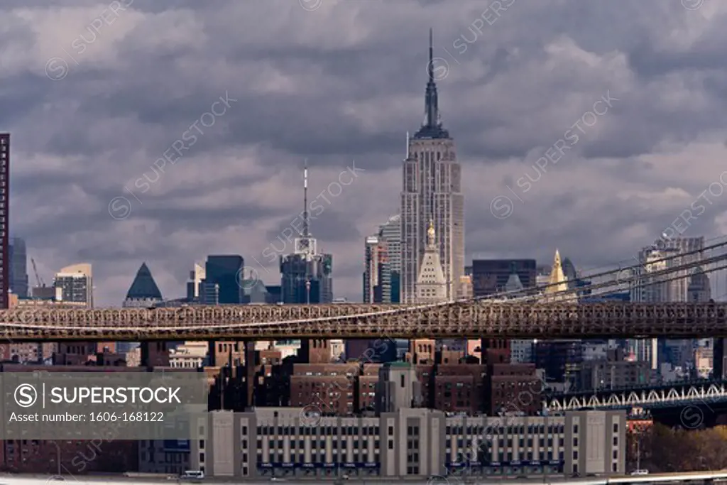 New York - United States, Lower Manhattan skyline view from Brooklyn Heights