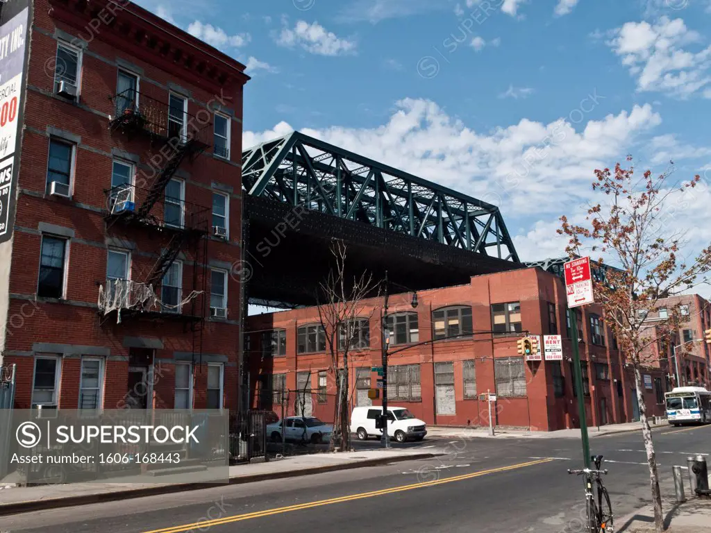 New York - United States, Smith street station area under the elvated subway, Red Hook, Brooklyn