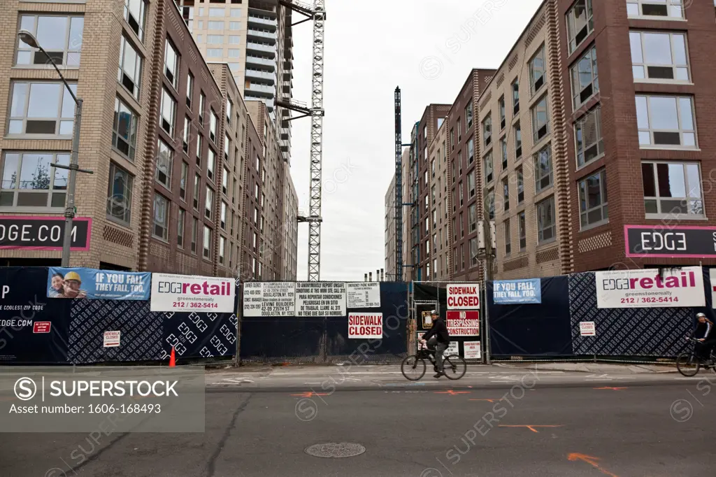 New York - United States, North piers new real estate project on the East river in Williamsburg, Brooklyn, street sceen