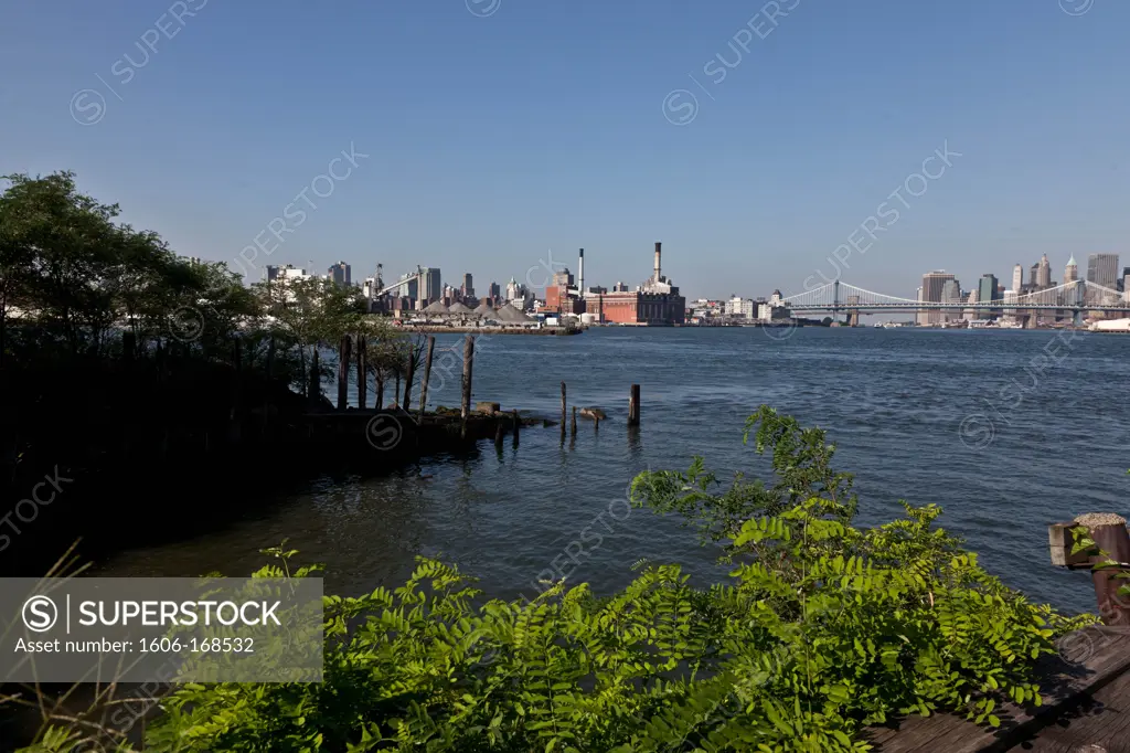 New York - United States, Manhattan skyline, East river, view from Williamsburg Brooklyn