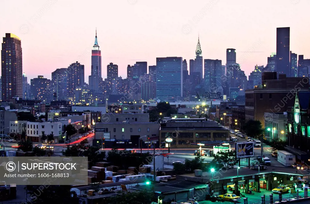 New York - United States, Manhattan skyline Midtown seen from Phun factory, artist condos in Long island city
