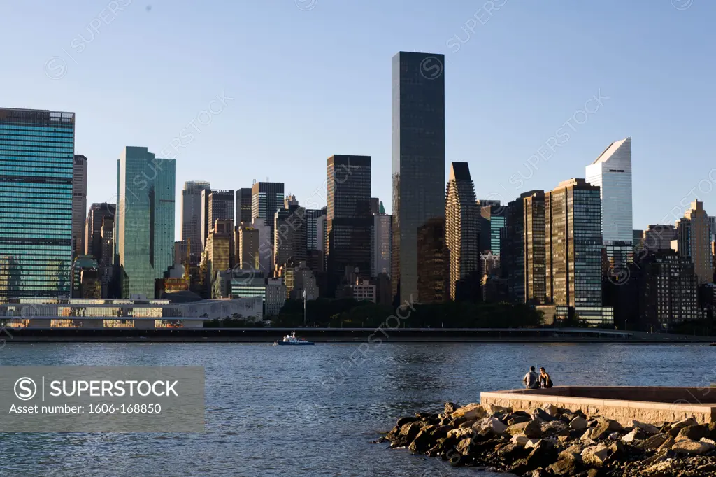 New York - United States, Manhattan Skyline view from Long island city quays, Queens
