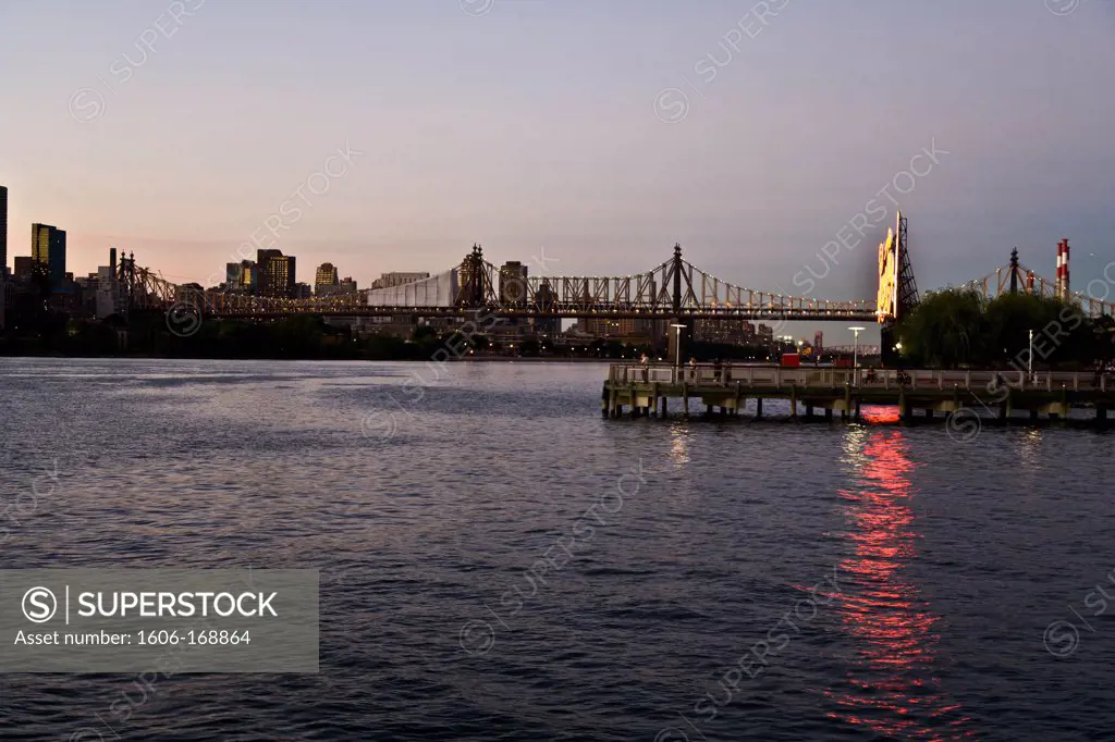 New York - United States, 59th street, Queensboro bridge, Manhattan Skyline view from Long island city quays, new real estate project in Queens