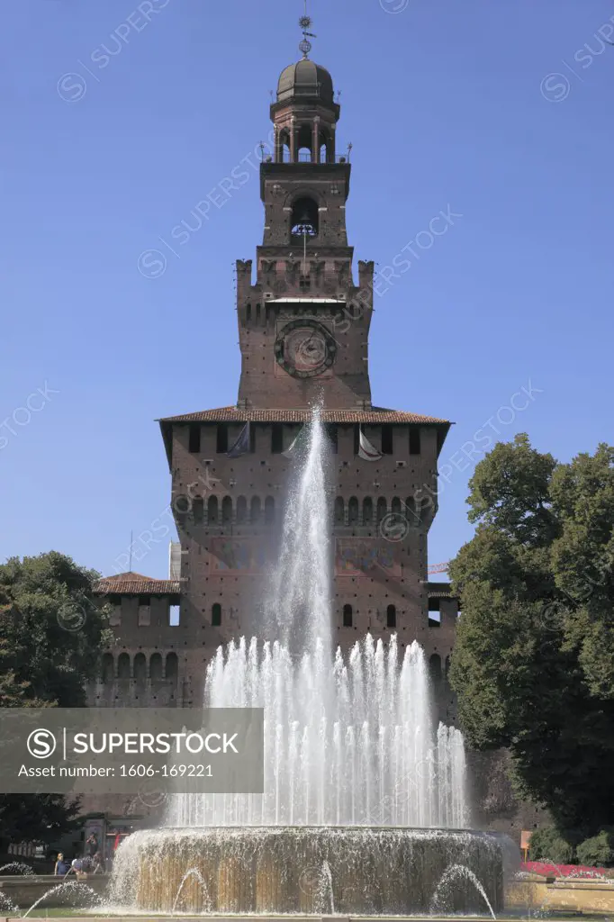 Italy, Lombardy, Milan, Castello Sforzesco,