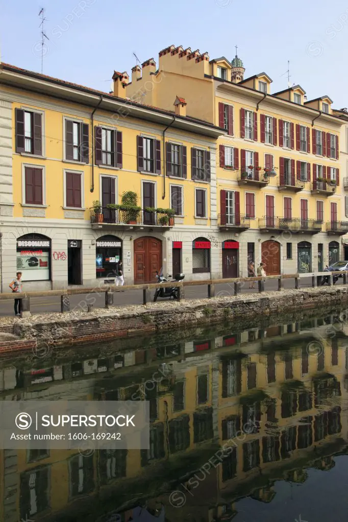 Italy, Lombardy, Milan, Navigli, canal district,
