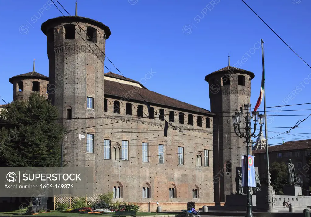 Italy, Piedmont, Turin, Piazza Castello, Palazzo Madama, rear facade,