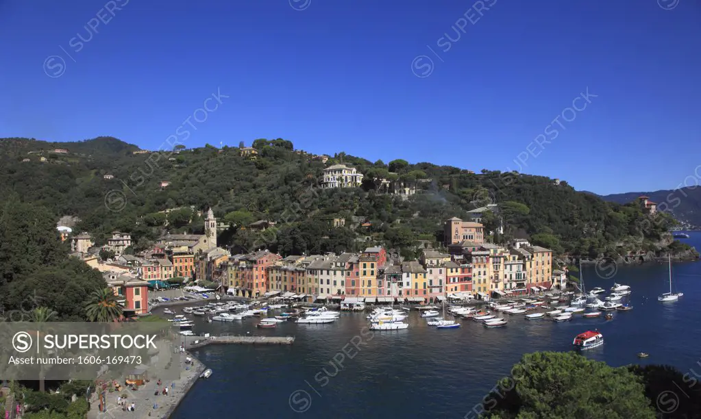 Italy, Liguria, Portofino, general panoramic view,