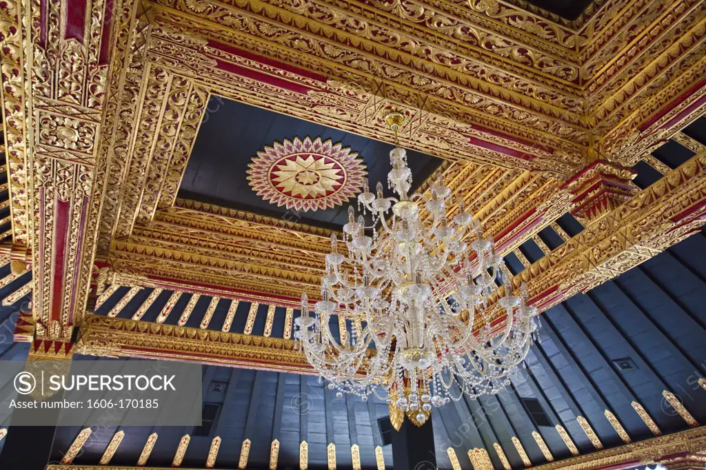 Indonesia-Jogjakarta City-The Kraton (Sultan Palace)-Reception Hall-Ceiling