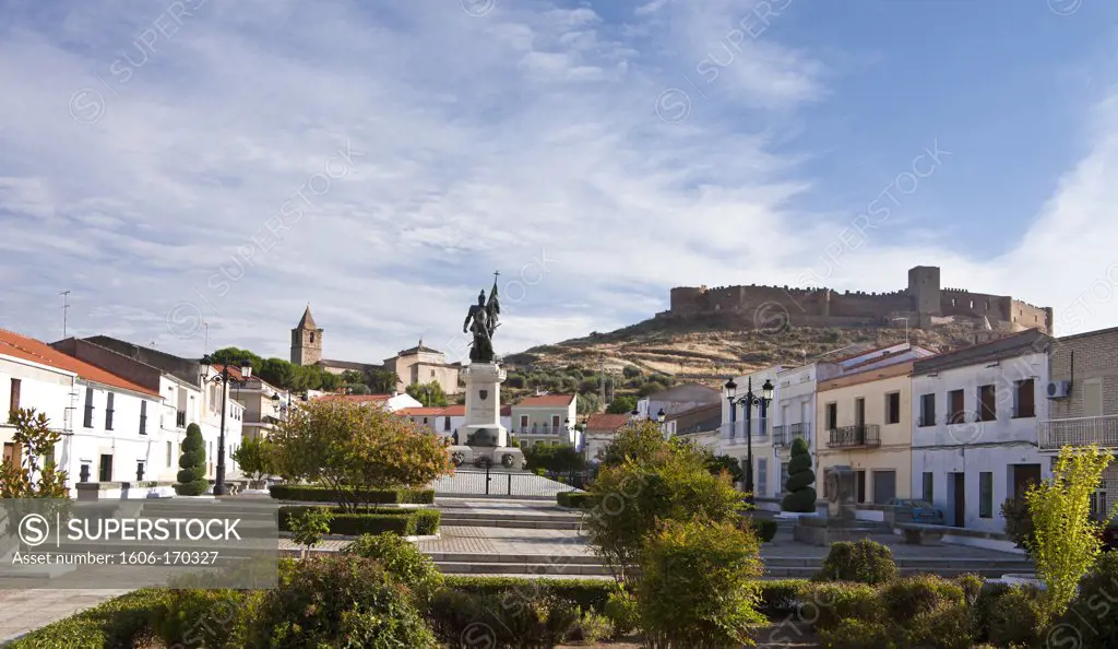 Spain-Spring 2011, Extremadura Region, Medellin City,Hernan Cortes Monument and Medellin Castle