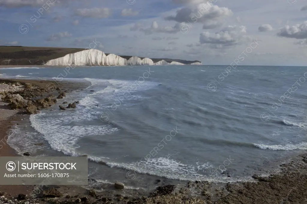 U.K, Sussex, South Downs National Park, The Seven Sisters