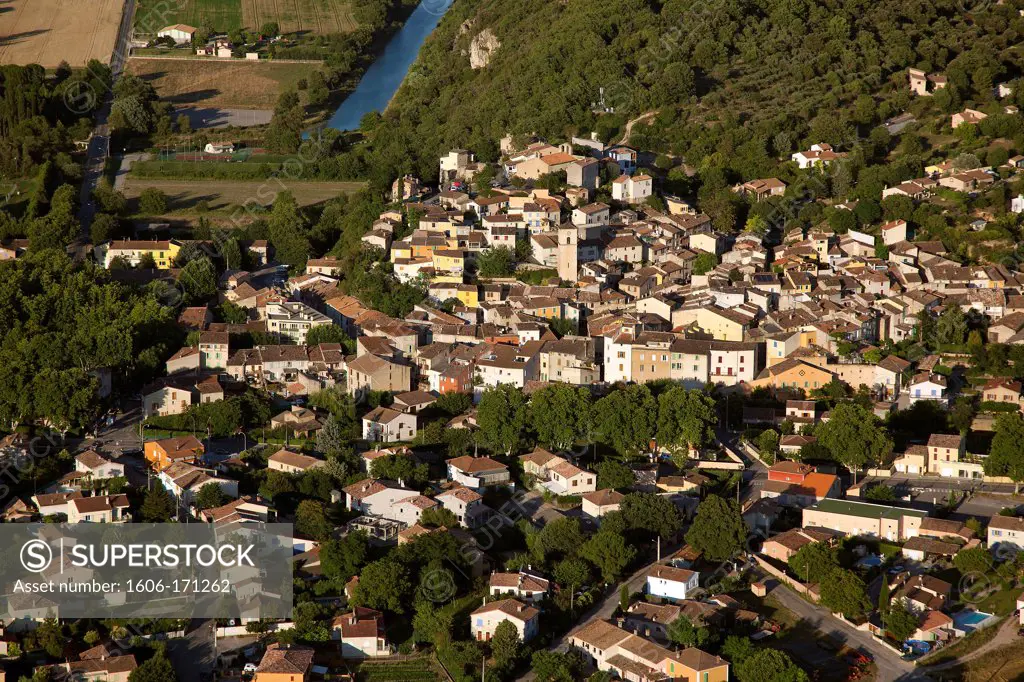 Southern France, Var, Vinon sur Verdon village, aerial view