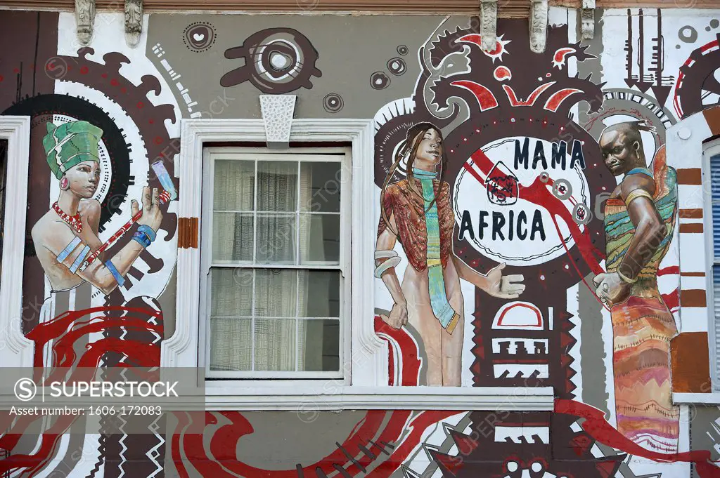 SOUTH AFRICA - CAPE TOWN - FACADE OF THE RESTAURANT 'MAMA AFRICA ' IN LONG STREET