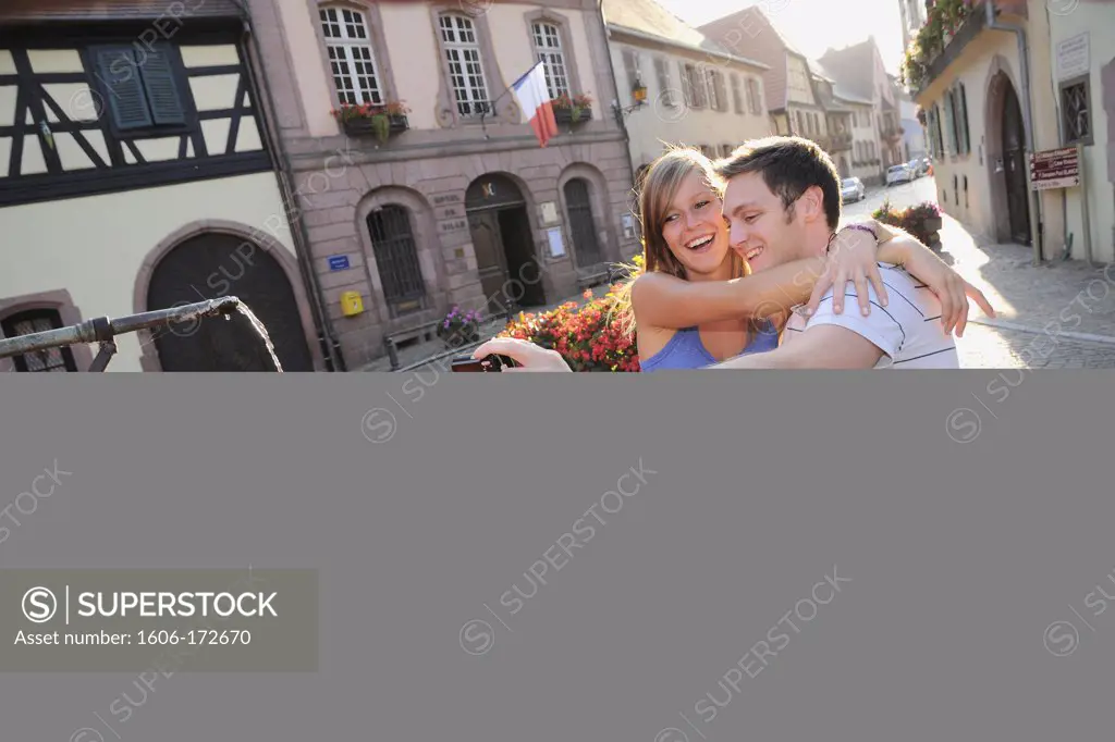 Young people on holiday in Alsace