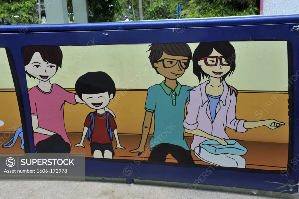 Asia, Southeast Asia, Singapore, Sentosa island, mural