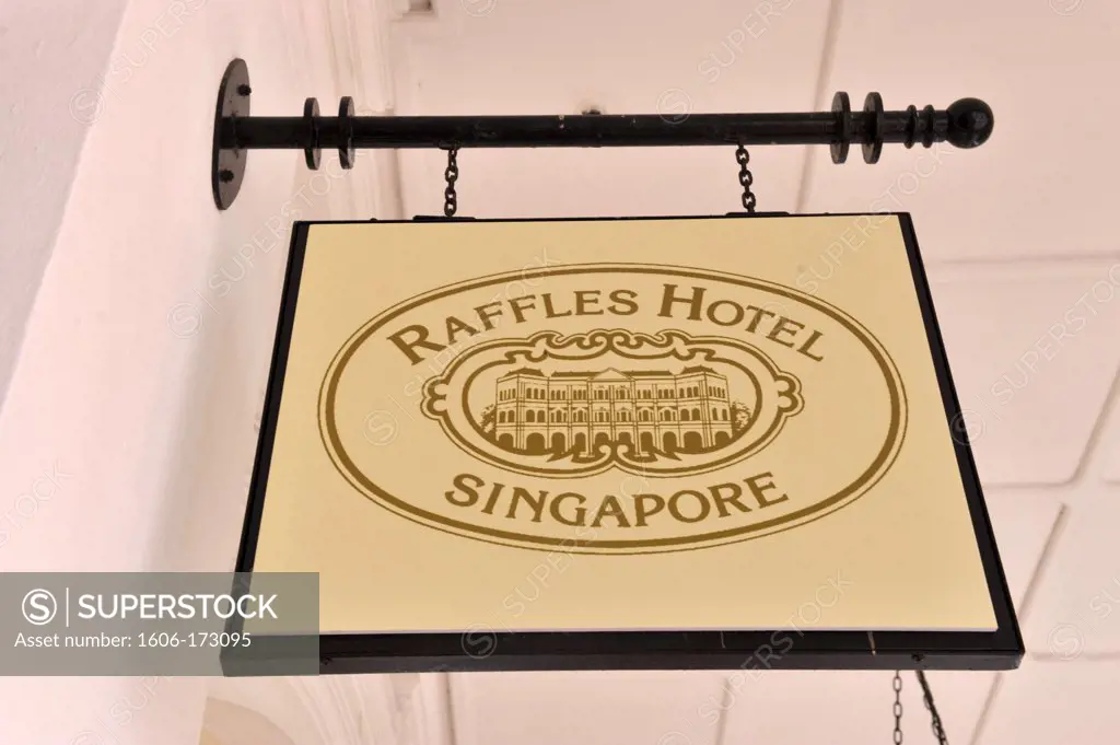 Asia, Southeast Asia, Singapore, Raffles Hotel, sign