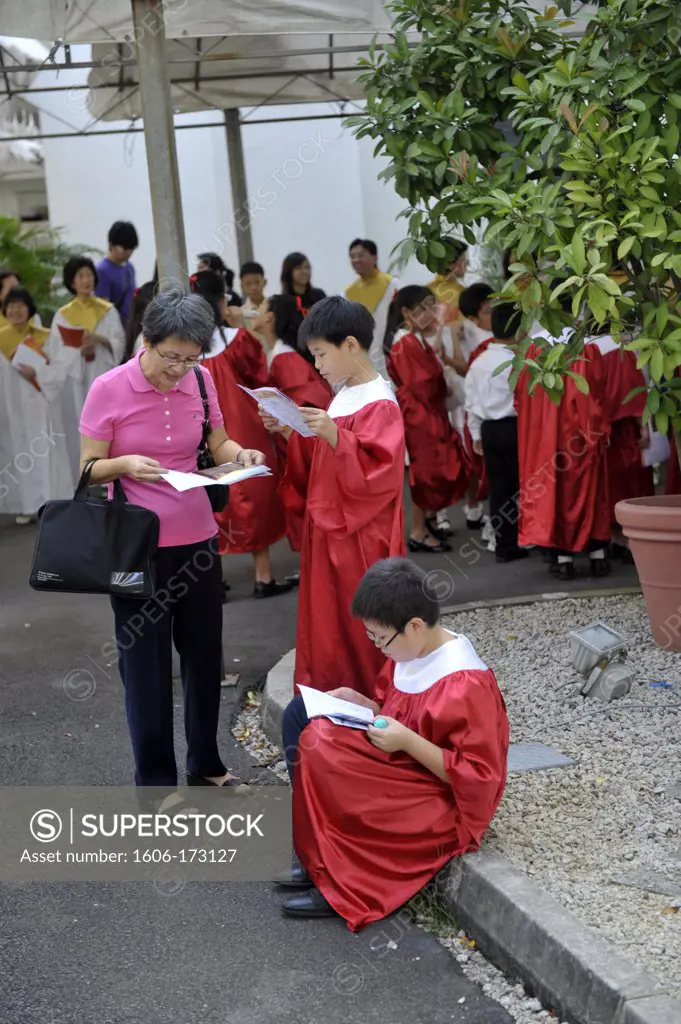 Asia, Southeast Asia, Singapore, Saint Andrew church, Easter Mass, kids