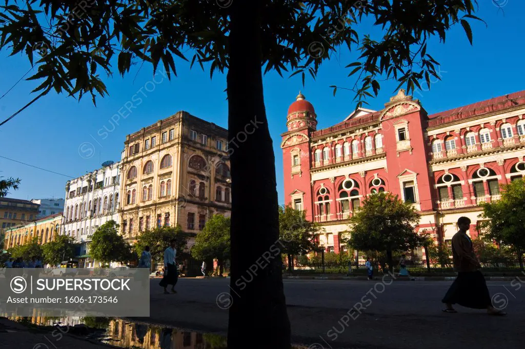 Myanmar (Burma), Yangon State, Yangon, Pansodan street, High Court, colonial building testifying the British Empire influence between 1886 and 1947