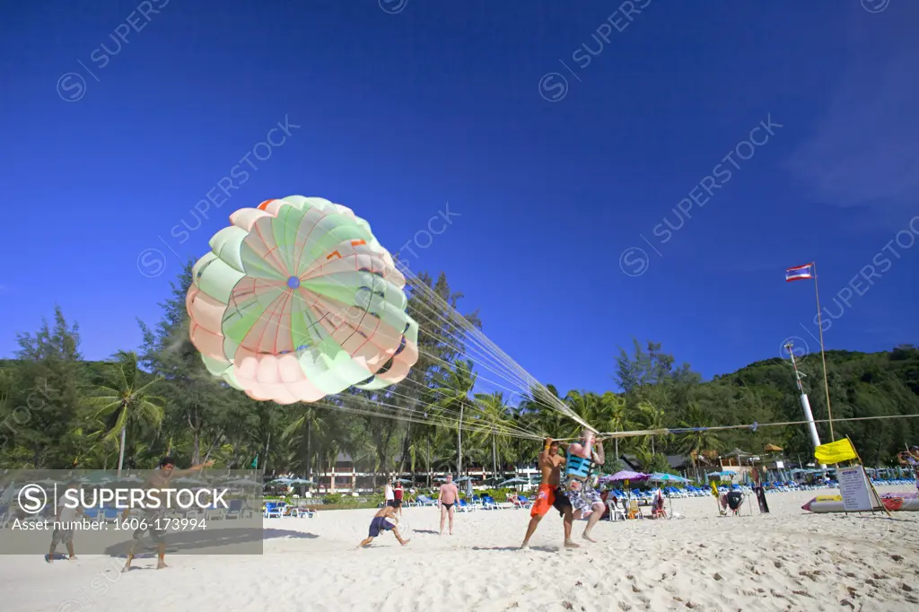 Thailand,Phuket,Parasailing on Kata Noi Beach