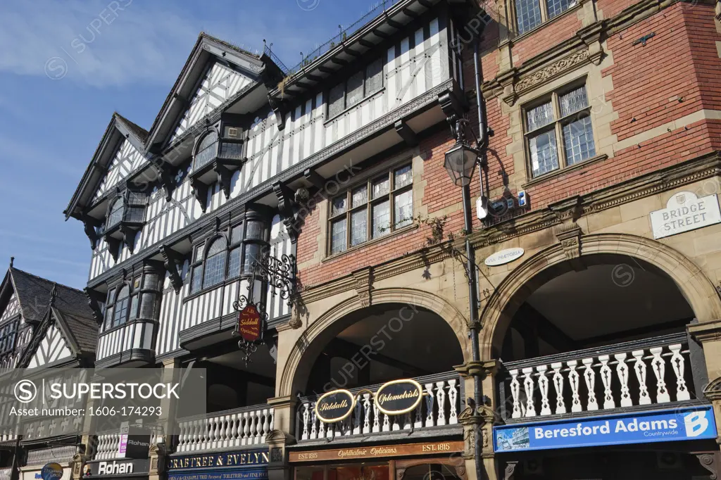 England,Chester,The Rows or Tudor Style Shopping Street
